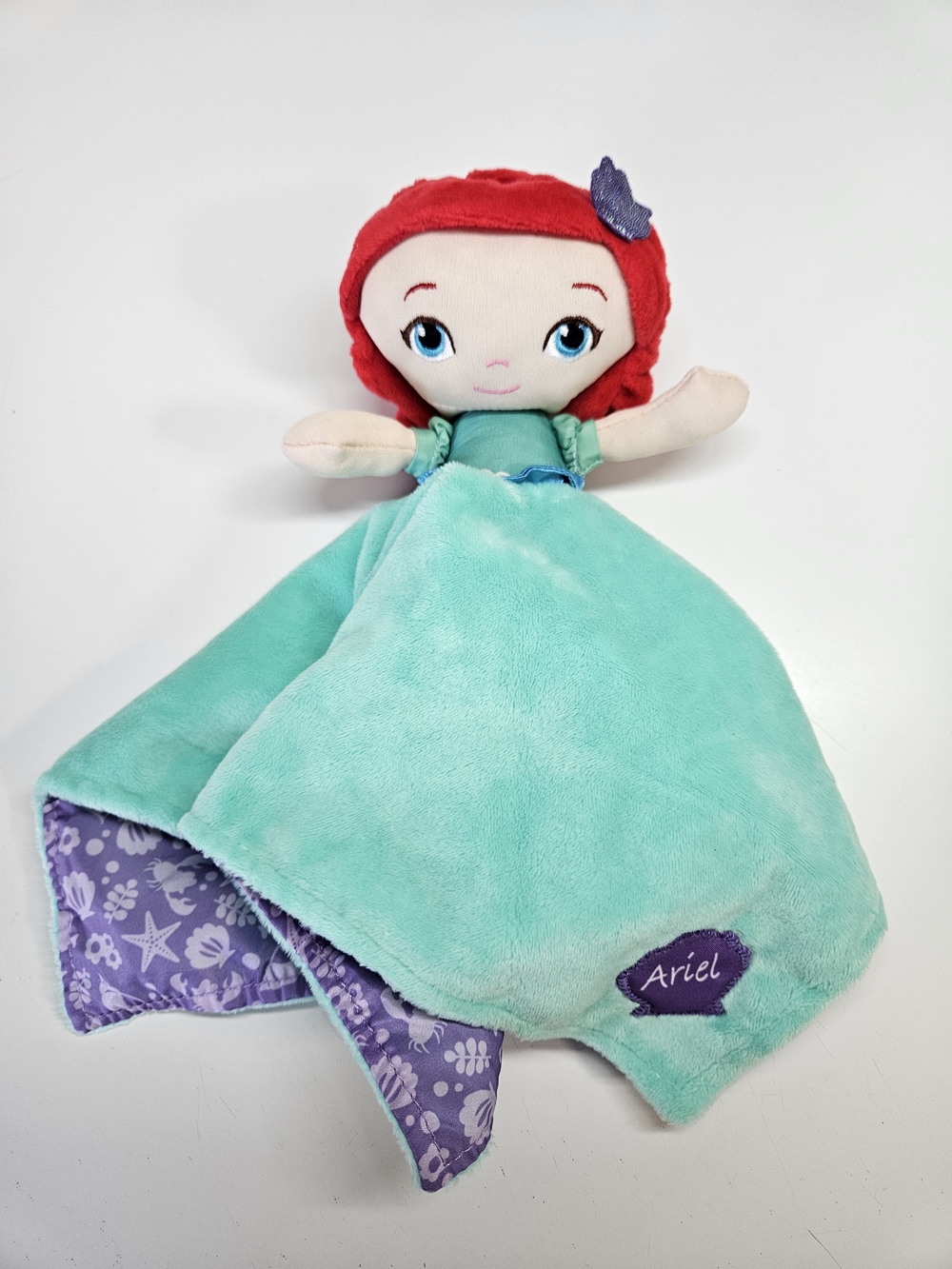 Disney Baby Plush Princess The Little Mermaid Ariel Security Blanket Lovey Nunu